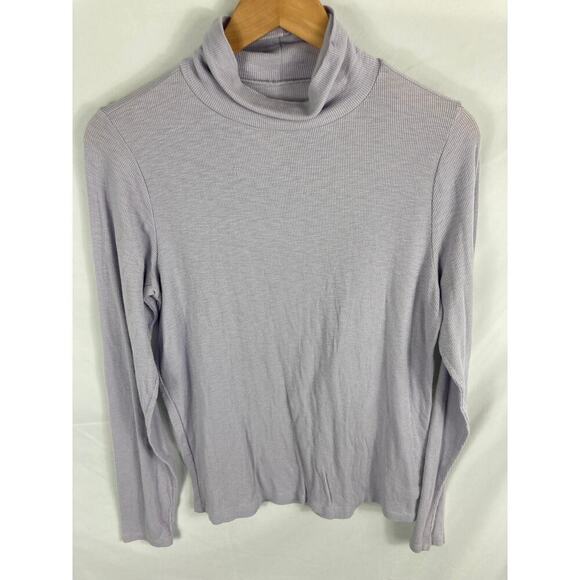 aerie Real Soft Purple Ribbed Turtleneck Size large - Picture 1 of 4